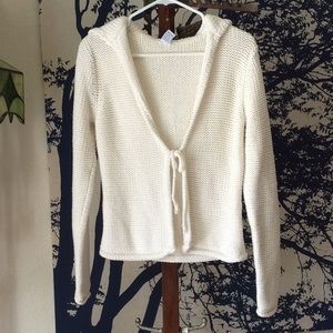 Gap cream hooded cardigan , size M,